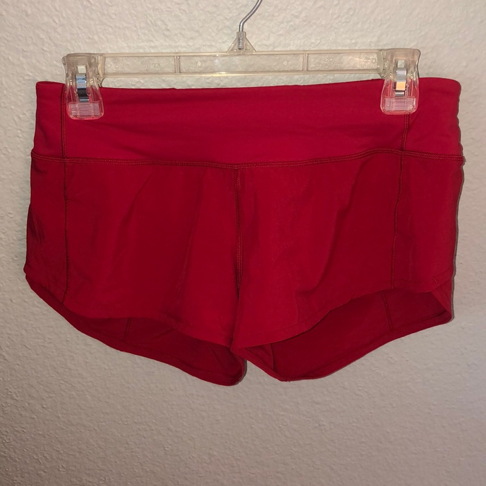 Red Women’s Lululemon Speed Up Shorts